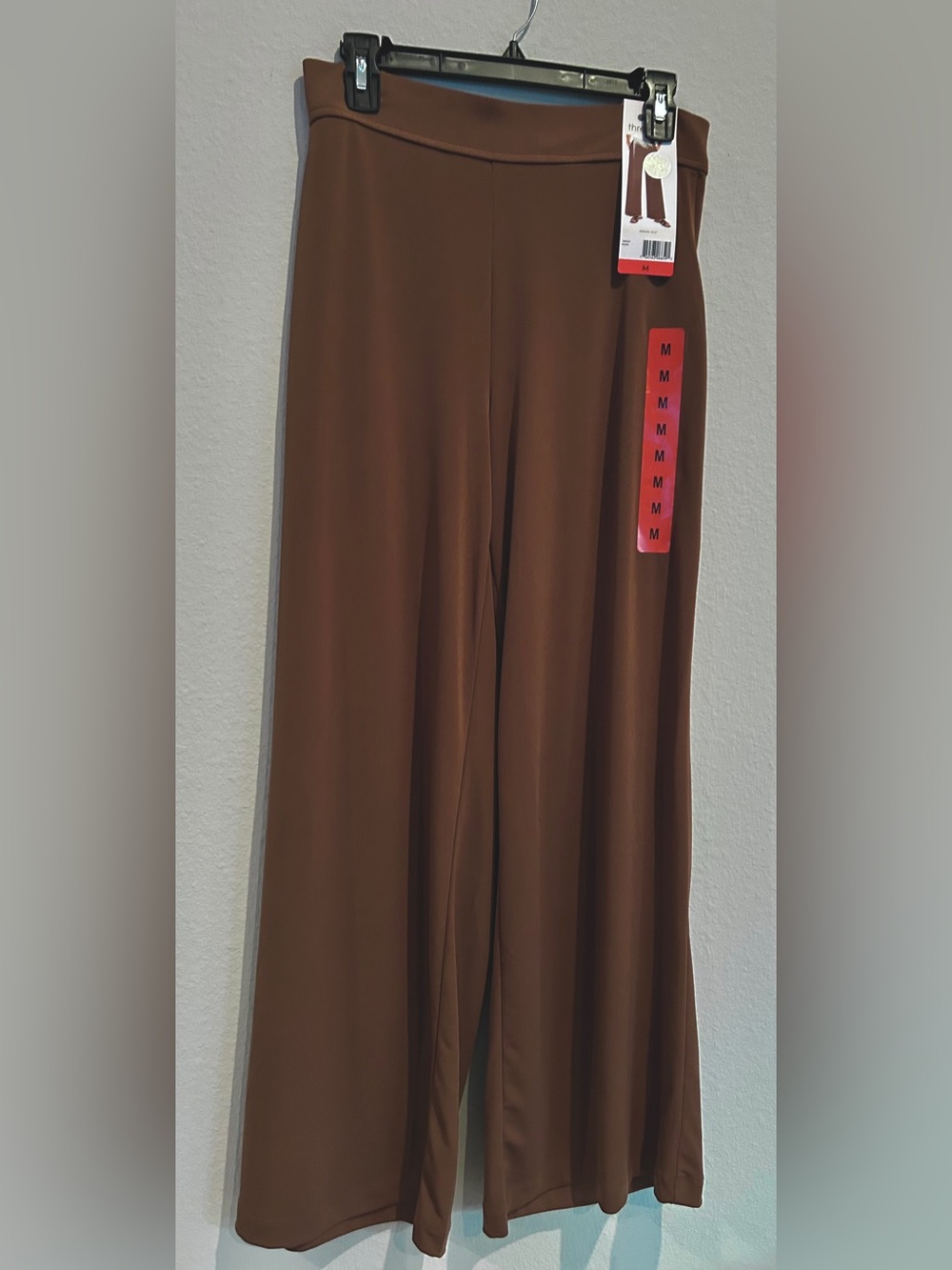 Three Dots Chocolate Brown Wide-Leg Knit Pants